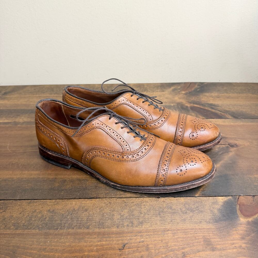 Allen Edmonds Strand Cap toe Oxford Dress Shoe Walnut Brown Men's Size 10.5 D